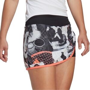 New Adidas Printed Club Asymmetrical Black and White Tennis Skirt